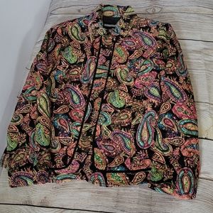 Requirements women's paisley quilted jacket size small multicolor office